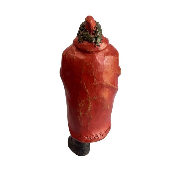 Vintage De La Ronde Folk Art Santa Claus Sculptured Figurine Signed 1988 7 1/8" - Picture 3 of 8